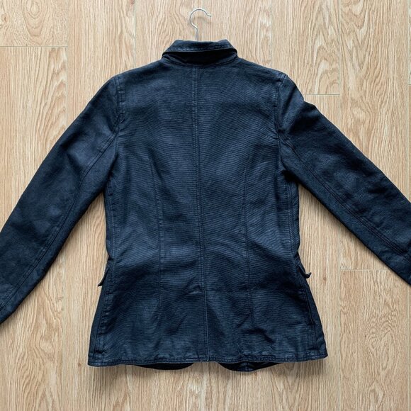 m0851 |  Blazer 100% COTTON size Large black water-resistant coat jacket - Picture 11 of 13